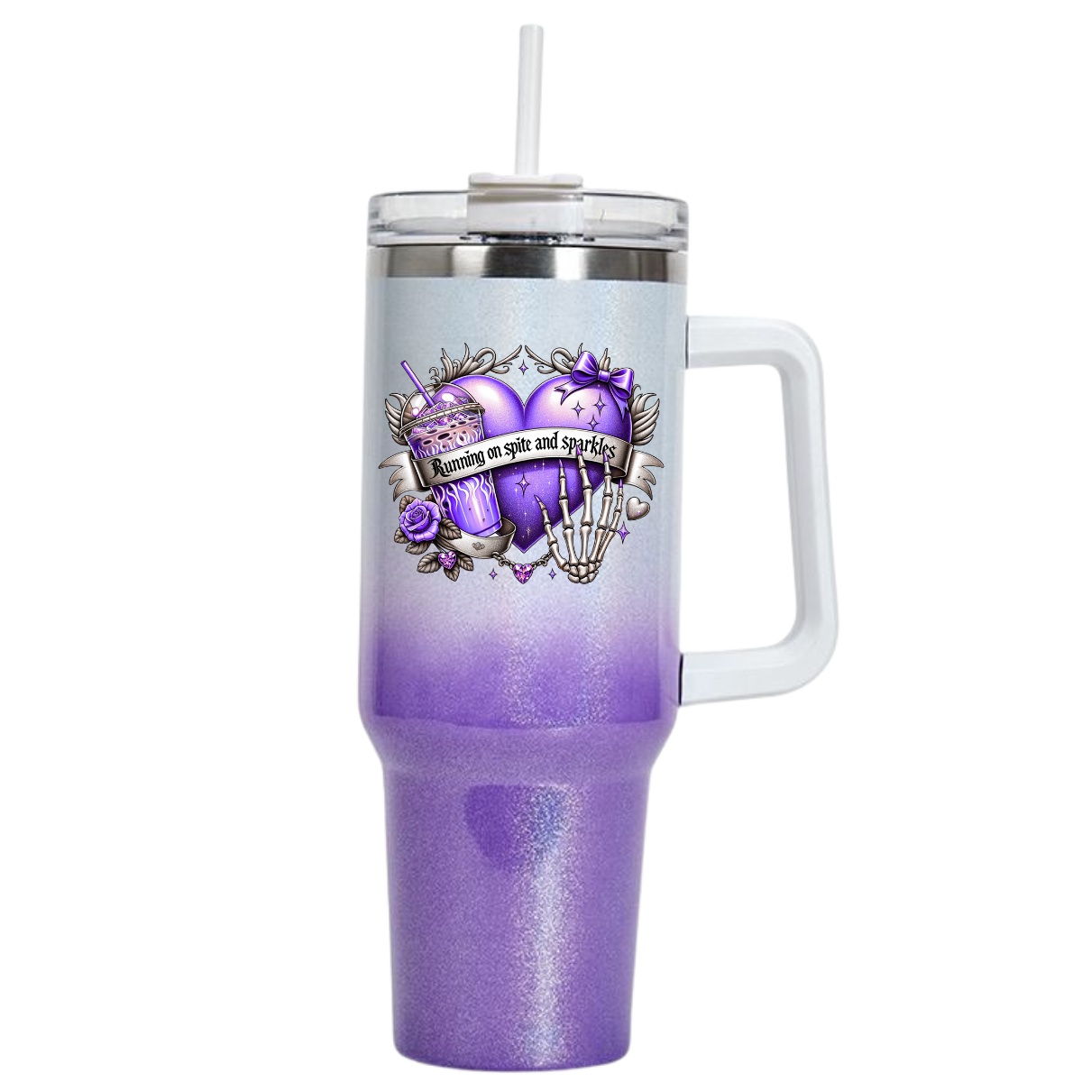 Running on Spite and Sparkles 40 oz Tumbler