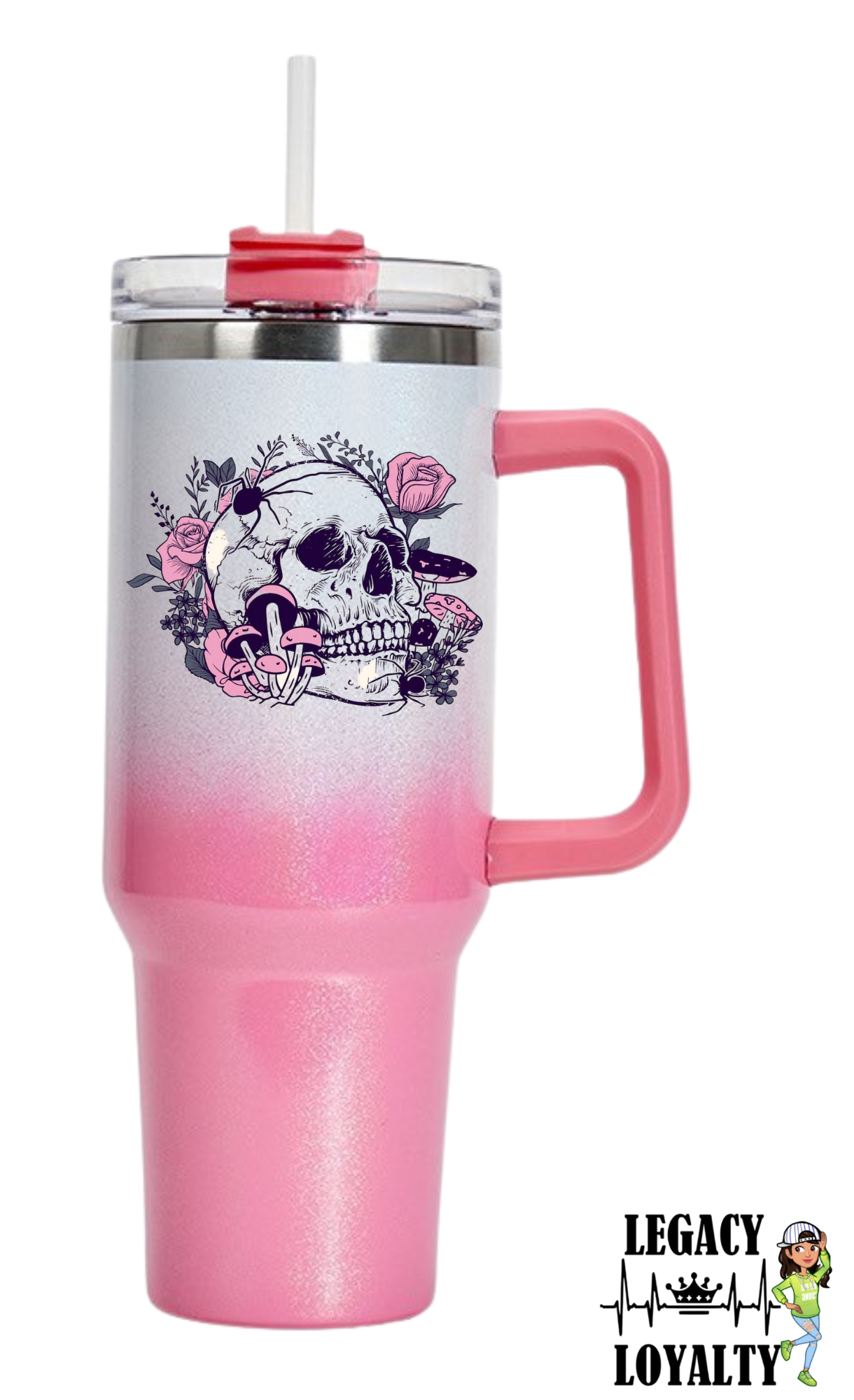 Skull and Mushrooms 40 oz Tumbler