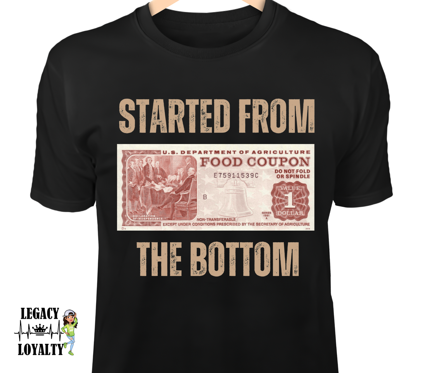Started From the Bottom cream Text Hoodie