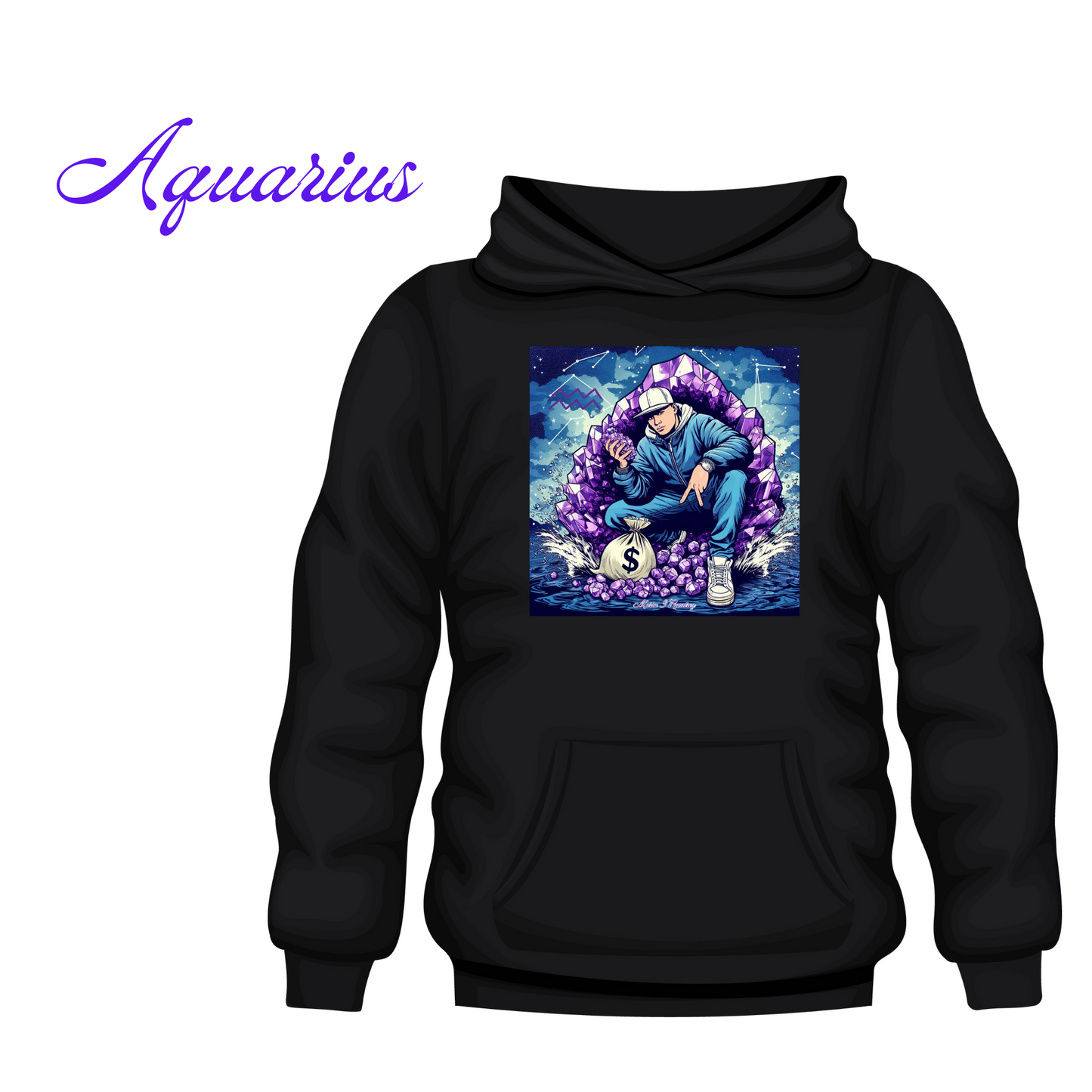 Aquarius Zodiac Sign Hoodie and Tumbler Gift Set Masculine