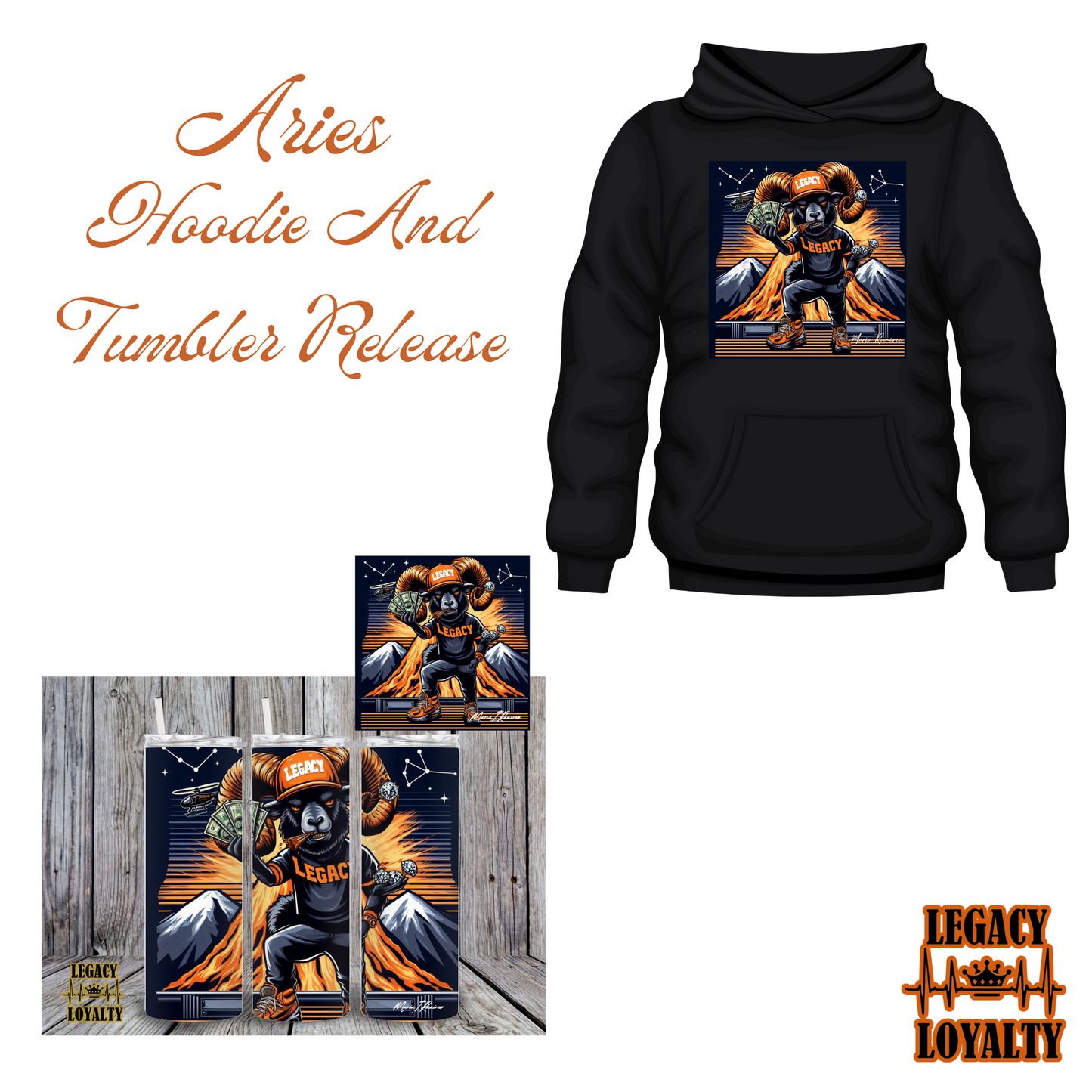 Aries Zodiac Sign Hoodie and Tumbler Gift Set