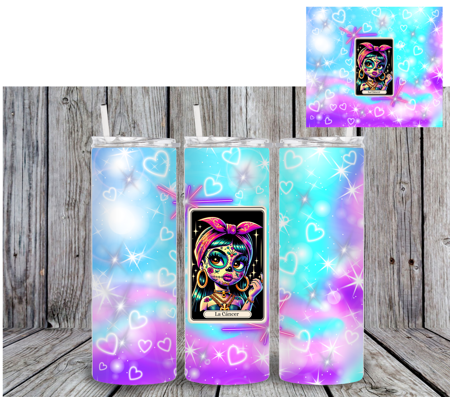 Sugar Skull Zodiac Sign Tumbler