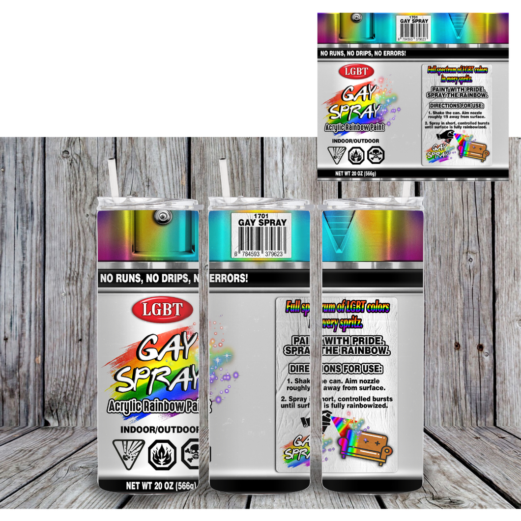 Gay Spray humorous Pride Tumbler