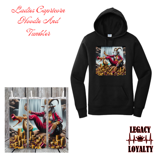 Capricorn Zodiac Hoodie and Tumbler Gift Set Femine