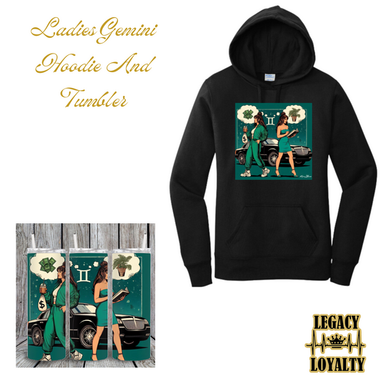 Gemini Zodiac Hoodie and Tumbler Gift Set Feminine