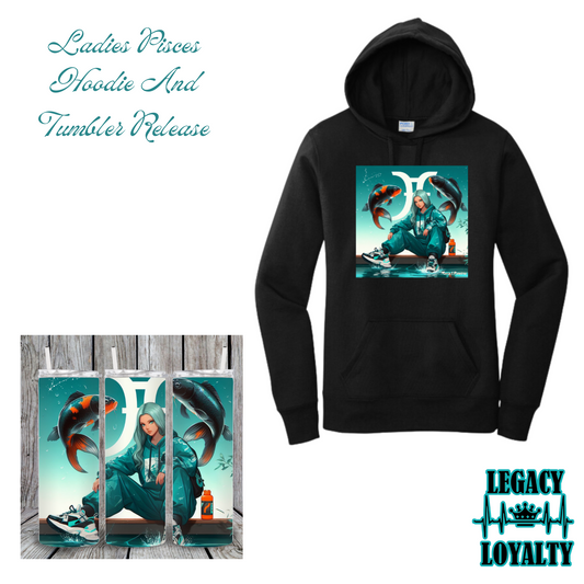 Pisces Zodiac Sign Hoodie and Tumbler Gift Set Feminine