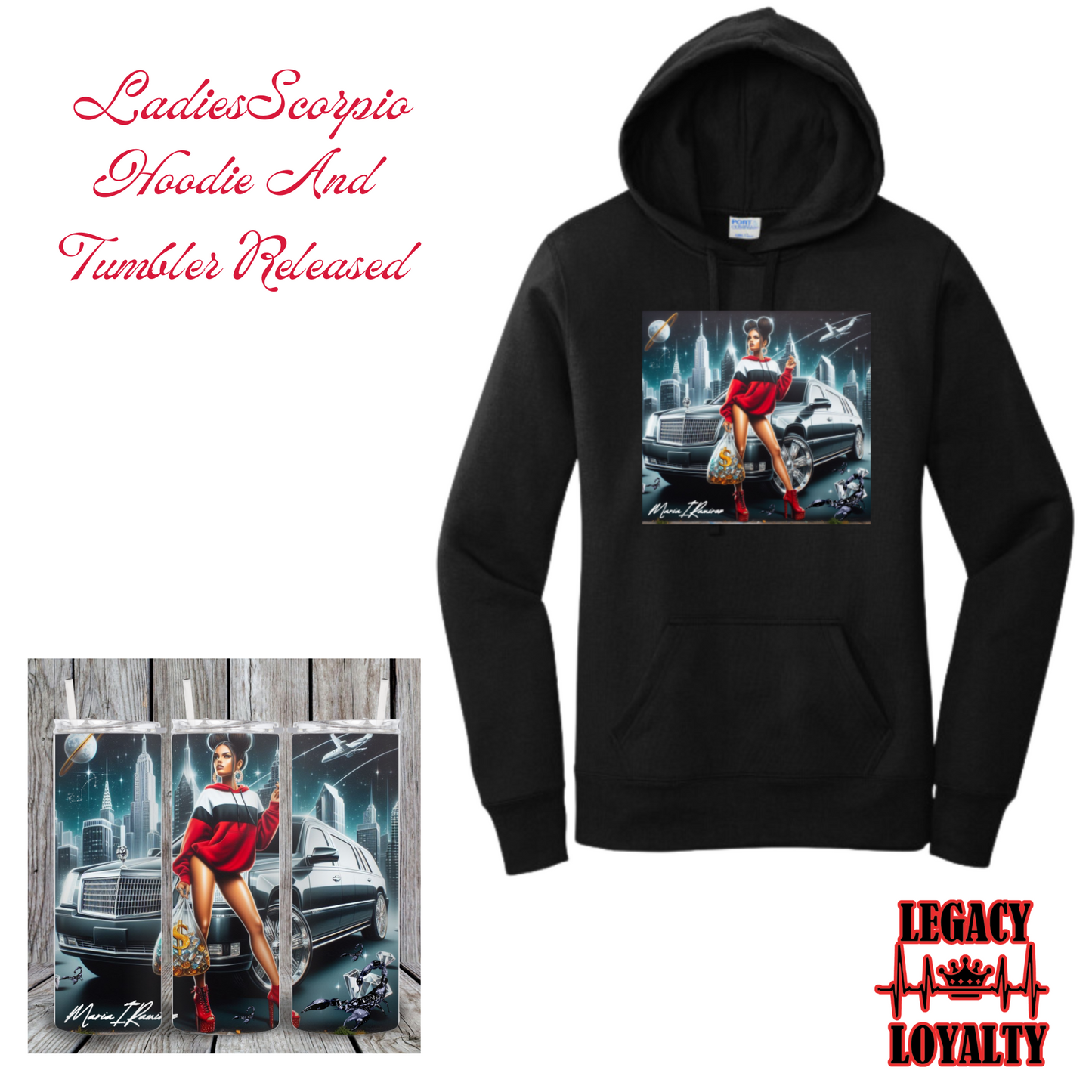 Scorpio Zodiac Sign Hoodie And Tumbler Gift Set Feminine