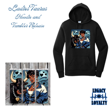 Load image into Gallery viewer, Taurus Zodiac Sign Hoodie and Tumbler Gift Set Feminine
