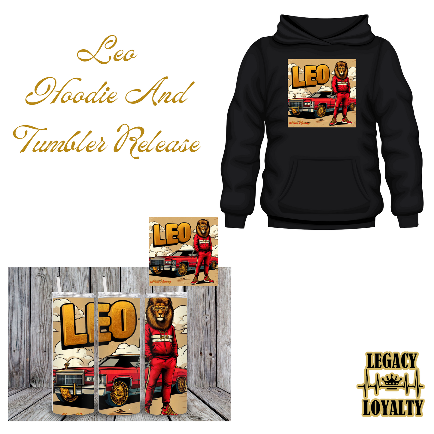 Leo Zodiac Sign Hoodie and Tumbler Gift Set