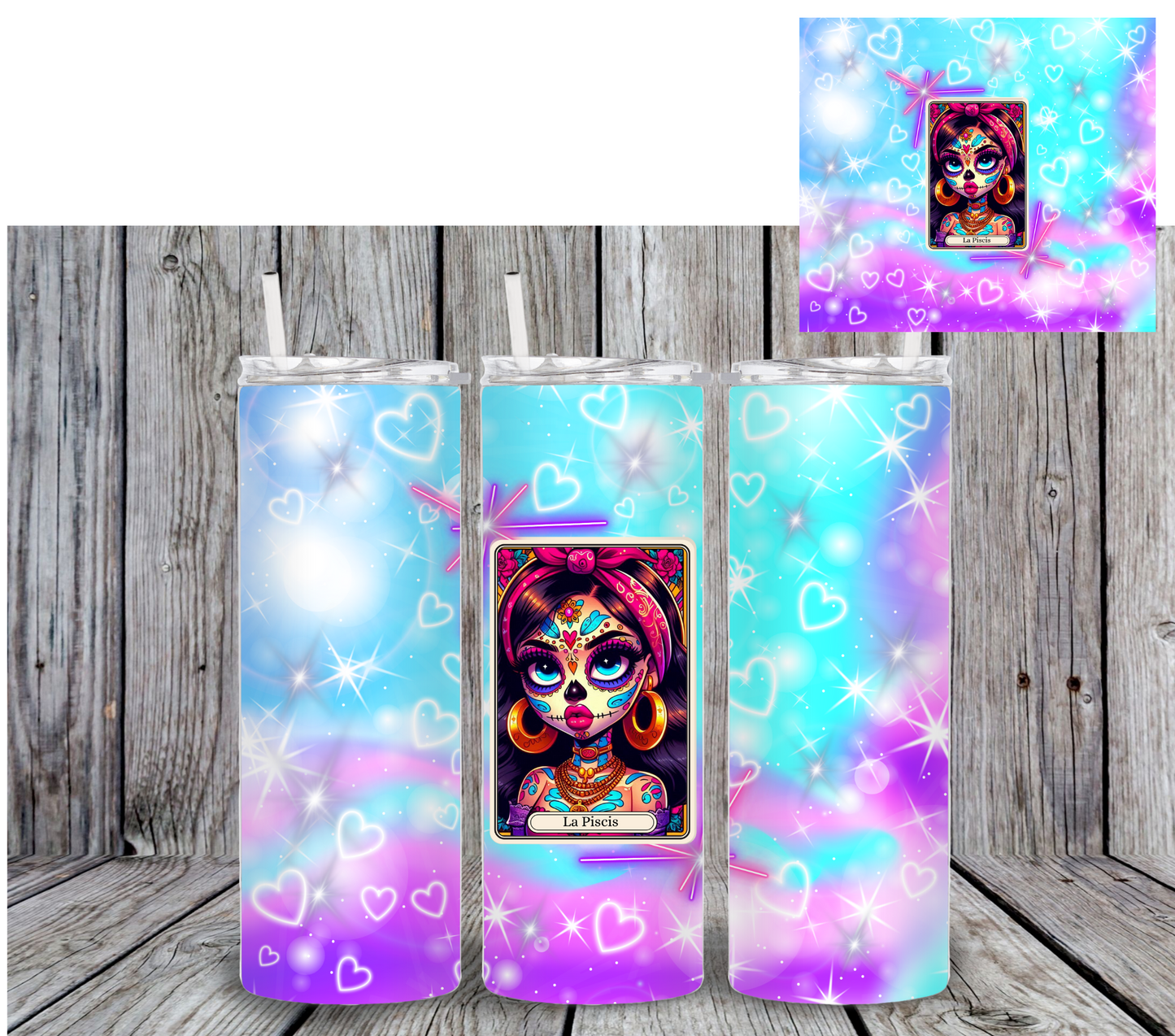 Sugar Skull Zodiac Sign Tumbler