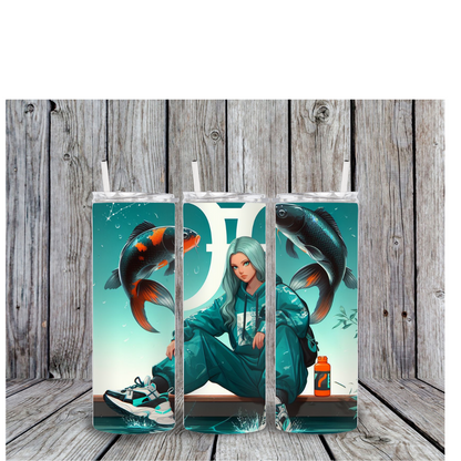 Pisces Zodiac Sign Hoodie and Tumbler Gift Set Feminine