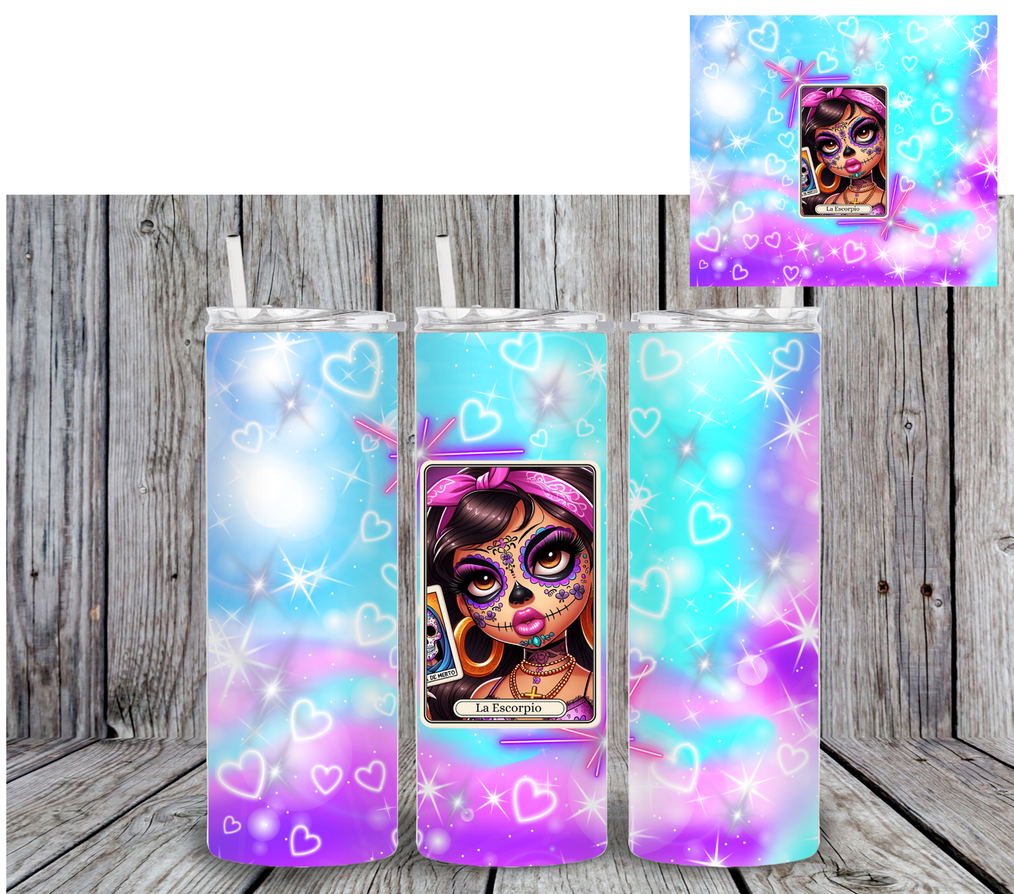 Sugar Skull Zodiac Sign Tumbler