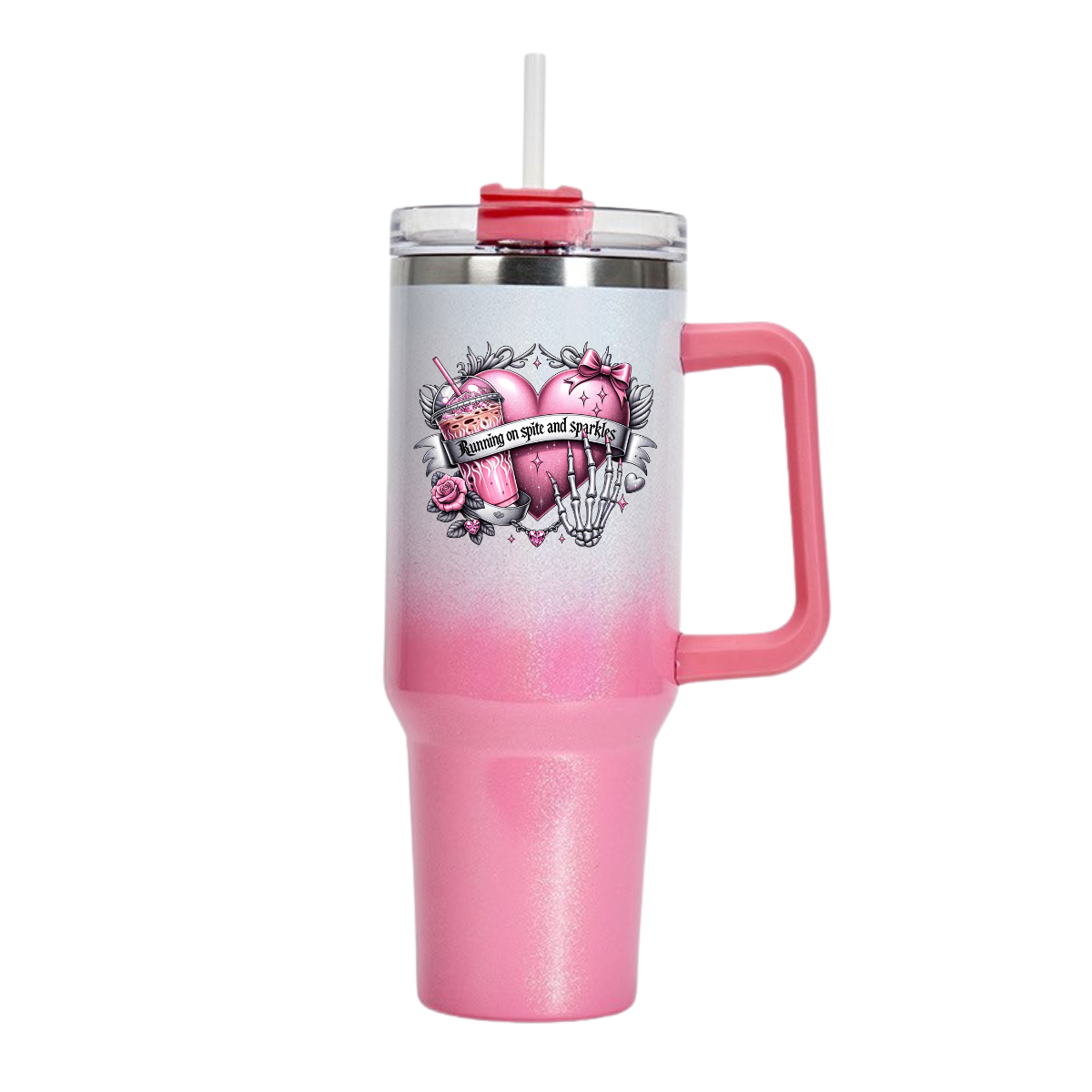 Running on Spite and Sparkles 40 oz Tumbler