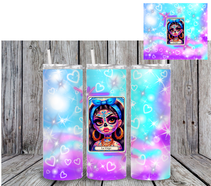 Sugar Skull Zodiac Sign Tumbler