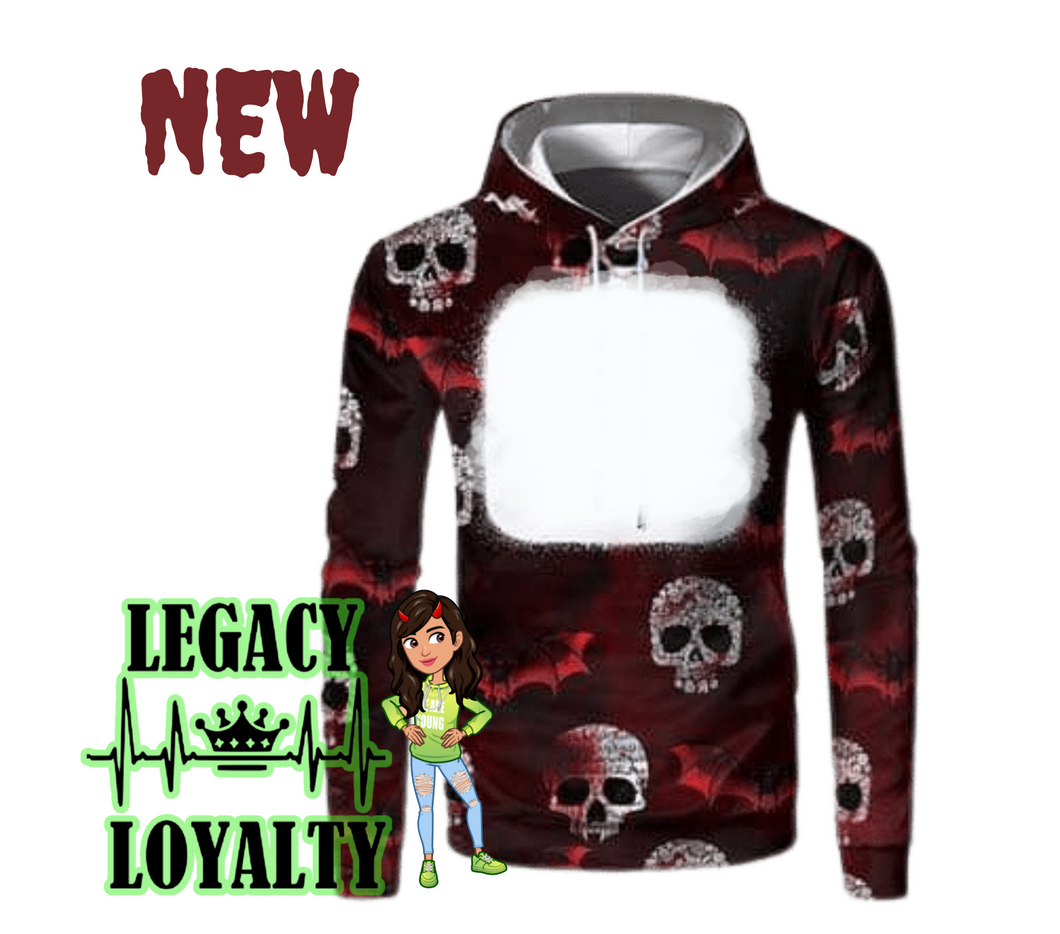 skulls and Bats Sublimation Sweatshirt  blank